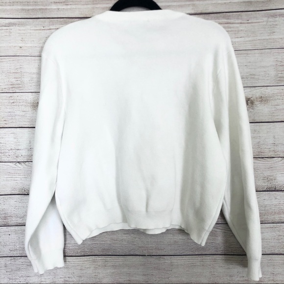 Zara Knit White Pullover Sweater Sweatshirt - Picture 3 of 4